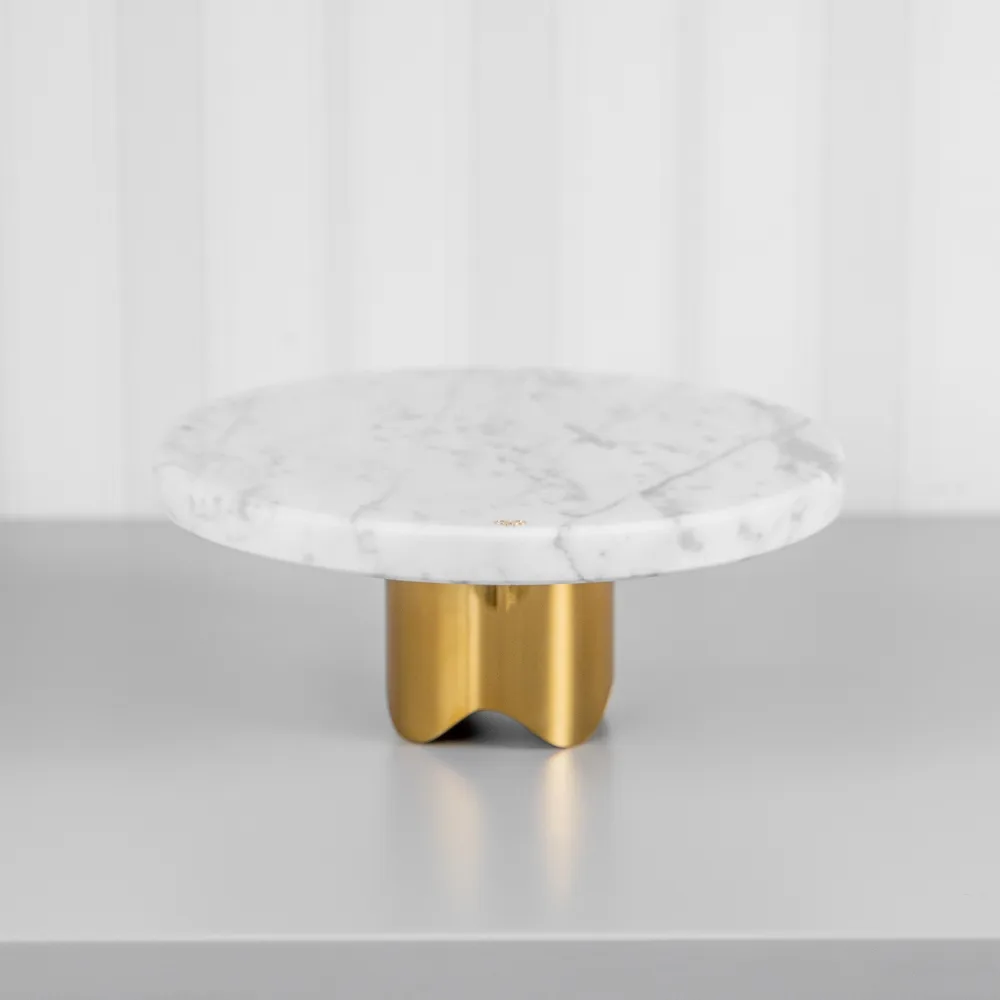 Boleira Bespoke Petit Carrara com Base Gold