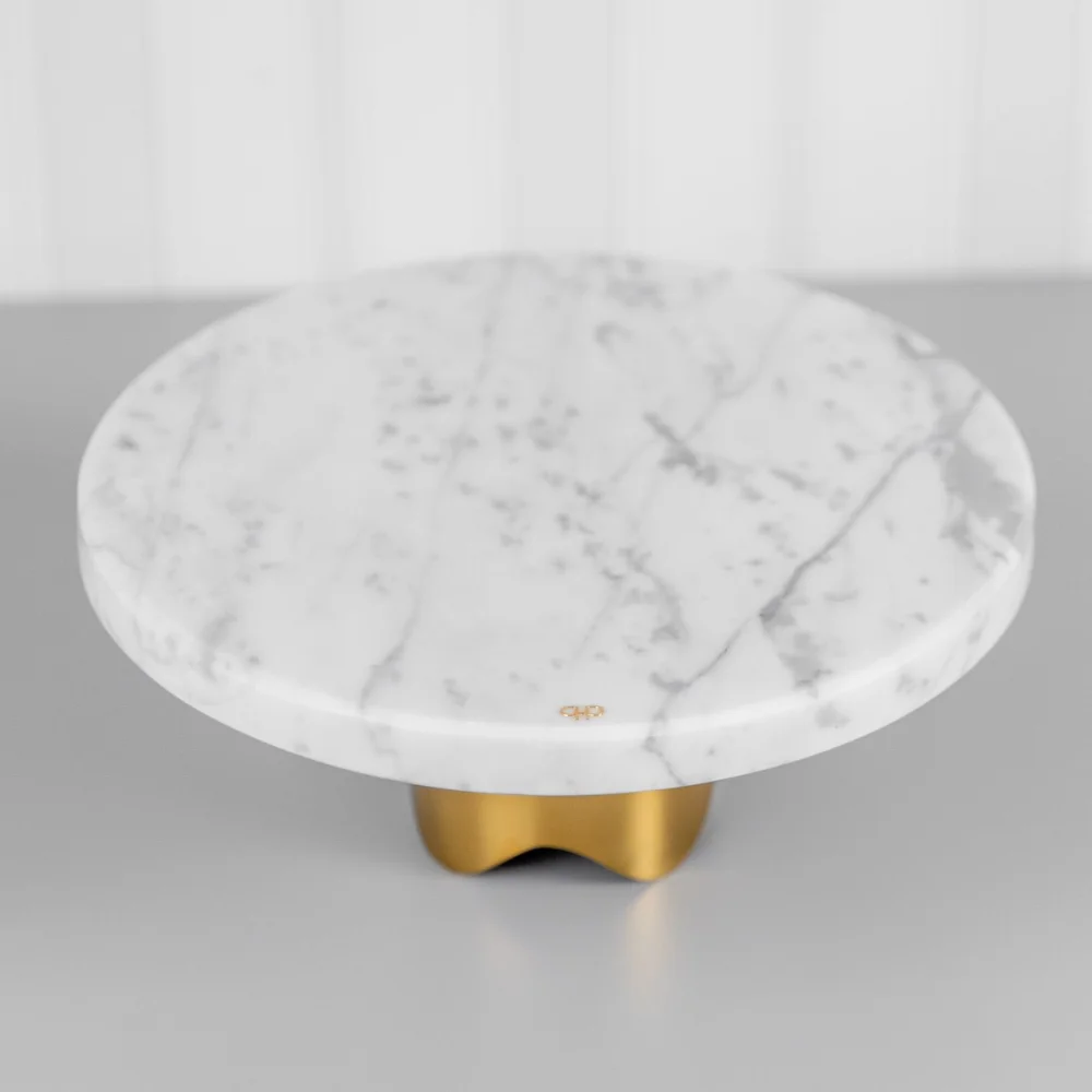 Boleira Bespoke Carrara com Base Gold - Imagem 6