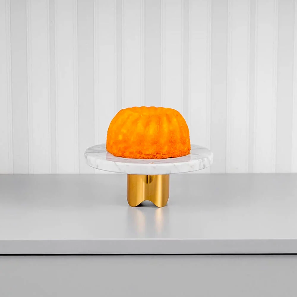 Boleira Bespoke Petit Carrara com Base Gold - Imagem 2