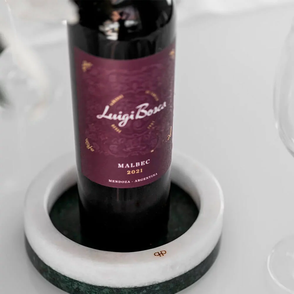 Porta-Vinho de Mesa Carrara e Verde Guatemala - Imagem 4