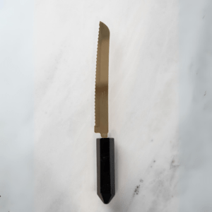 Faca para Pão Gold Quartzo Obsidiana Negra