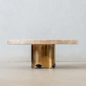 Boleira Bespoke Travertino Polido com Base Gold