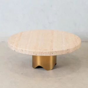 Boleira Bespoke Travertino Romano Bruto com Base Gold