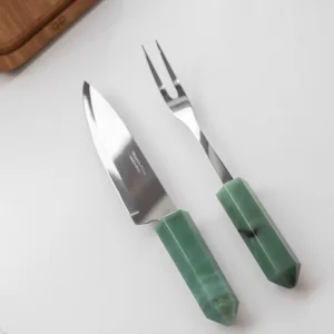 Conjunto de Talheres Para Churrasco Quartzo Verde