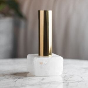 Vaso Solitário Dourado Quartzo Cristal