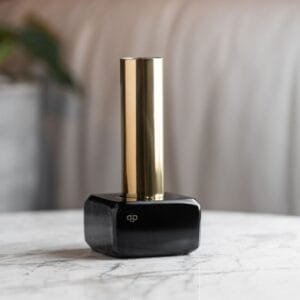 Vaso Solitário Dourado Obsidiana Negra