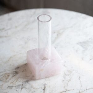 Vaso Solitário Acrílico Quartzo Rosa