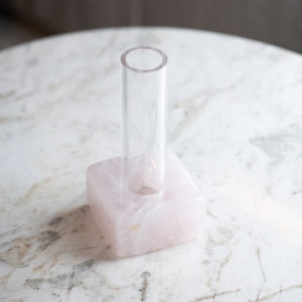 Vaso Solitário Acrílico Quartzo Rosa - Imagem 2