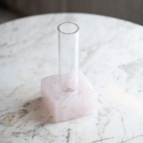 Vaso Solitário Acrílico Quartzo Rosa - Imagem 2
