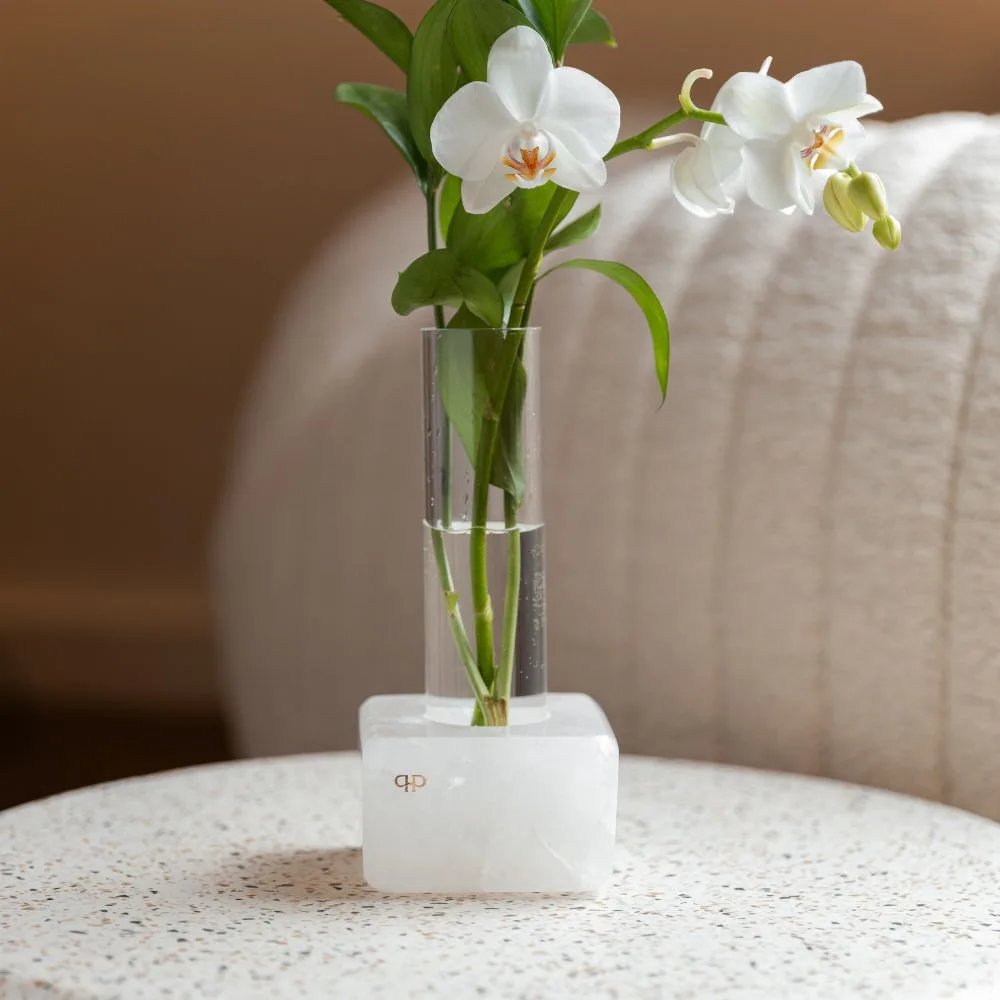 Vaso Solitário Acrílico Quartzo Branco