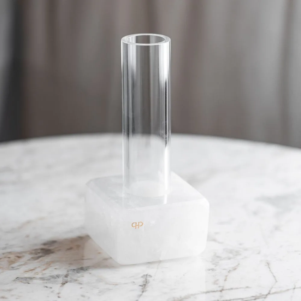 Vaso Solitário Acrílico Quartzo Branco - Imagem 2