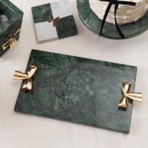 Bandeja Laço Mármore Verde Guatemala