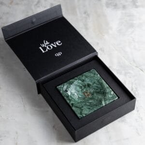 Petit Carré Verde & Caixa Presente Preta